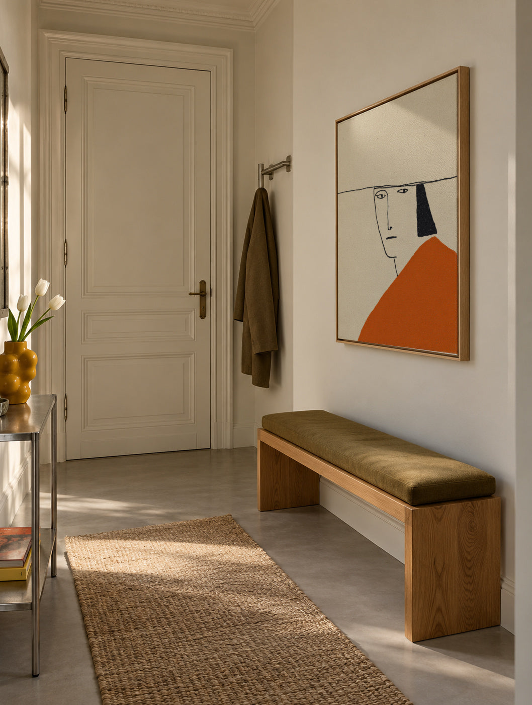 Orange Portrait - Framed canvas in an interior