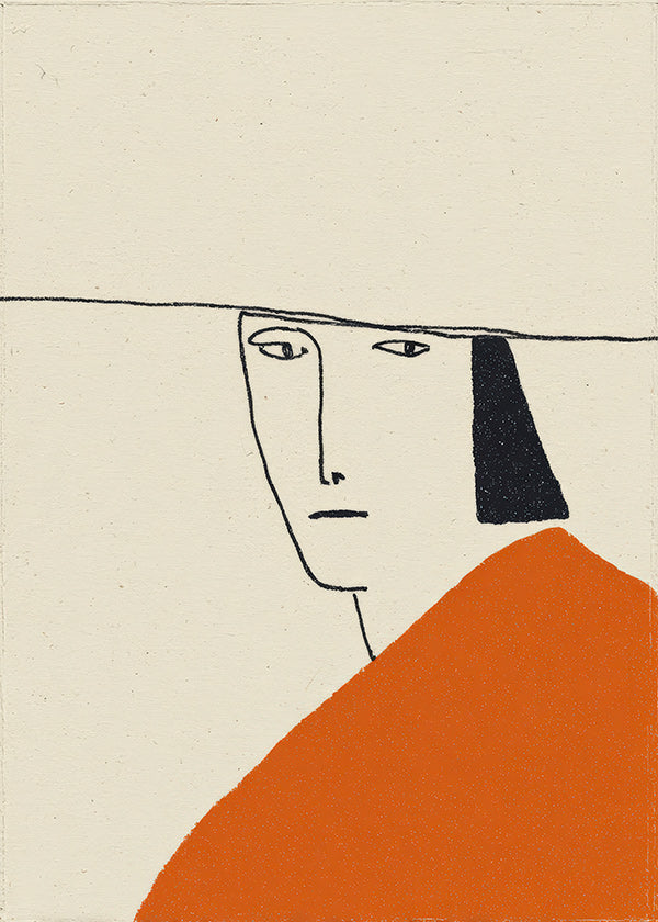 Illustration minimale à cape orange