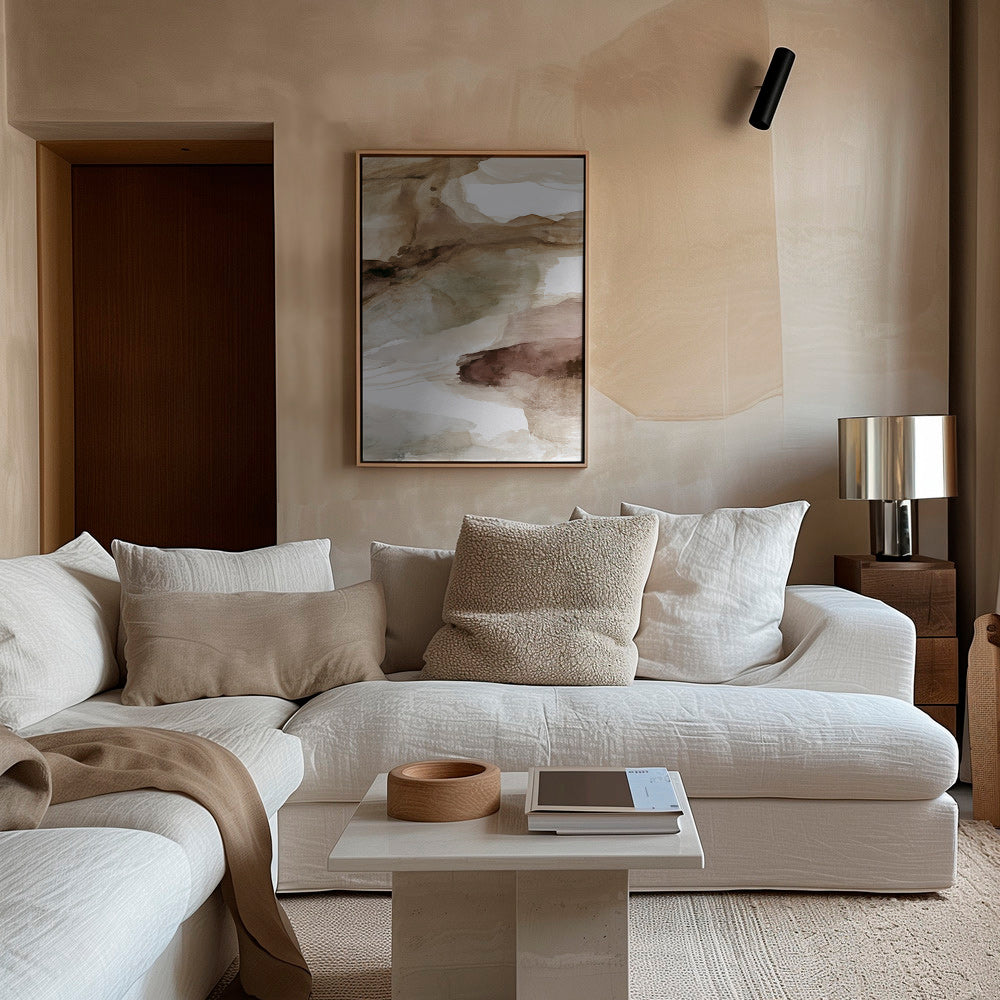 Œuvre abstraite couches terrestres