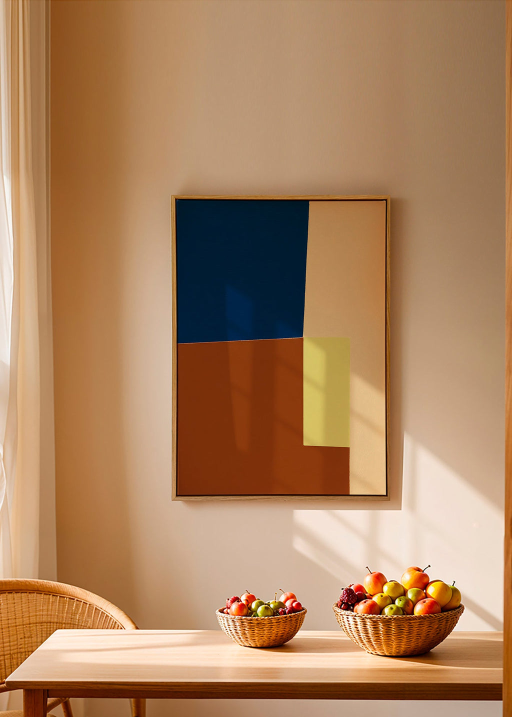 Tableau géométrique à blocs de couleur