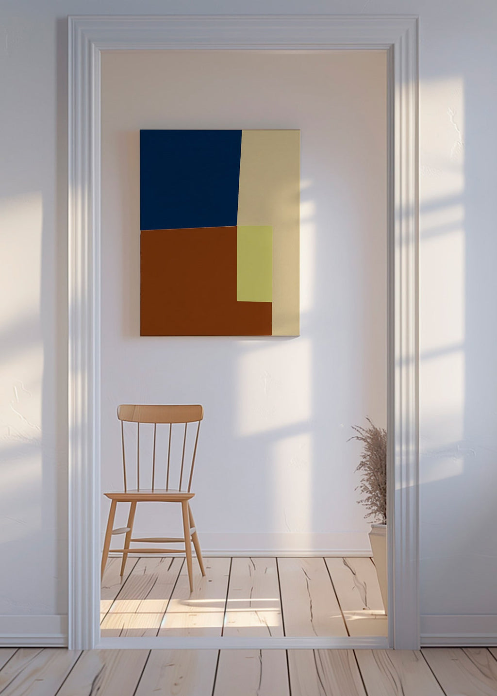 Tableau géométrique à blocs de couleur