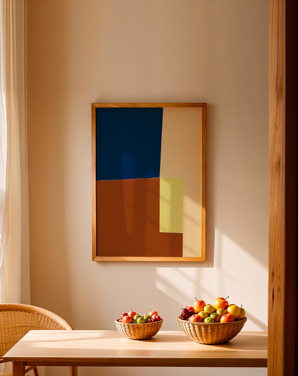 Tableau géométrique à blocs de couleur