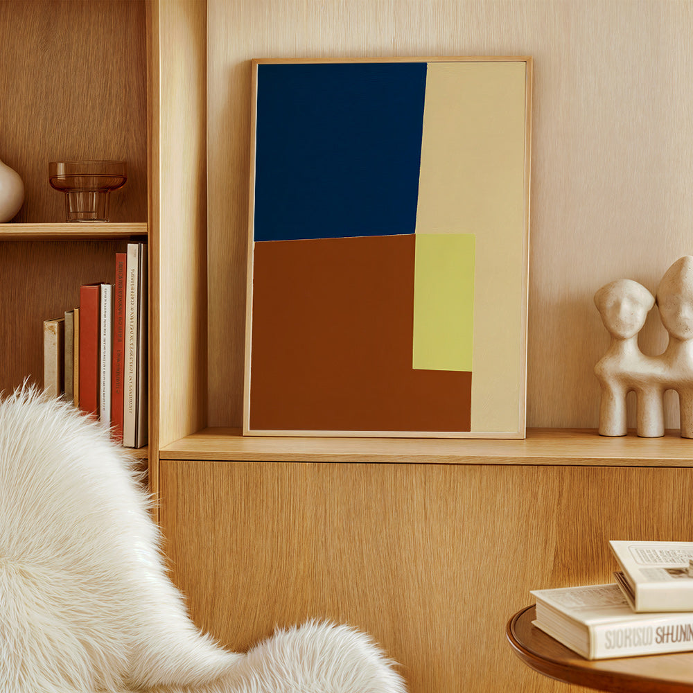 Tableau géométrique à blocs de couleur