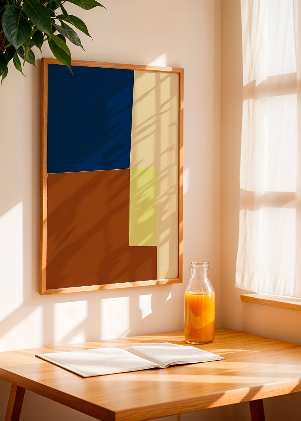 Tableau géométrique à blocs de couleur