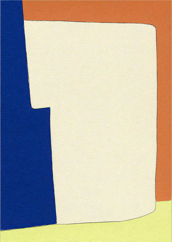 Cuadro abstracto con formas suaves