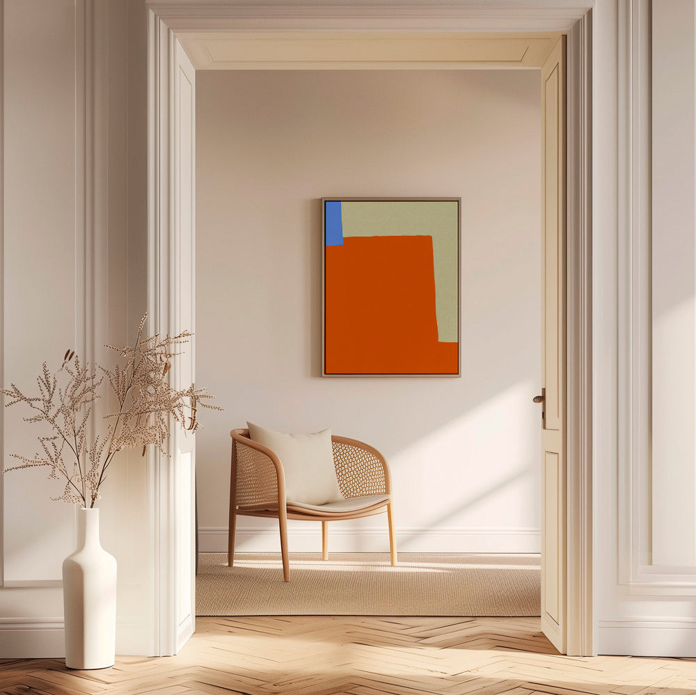 Tableau abstrait aux blocs orange