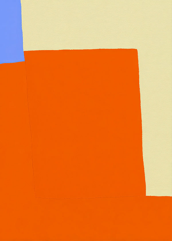 Tableau abstrait aux blocs orange