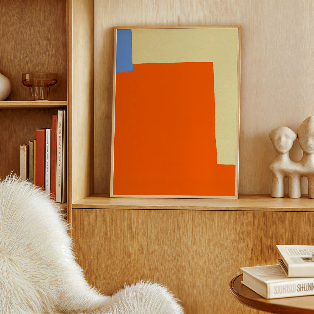 Tableau abstrait aux blocs orange