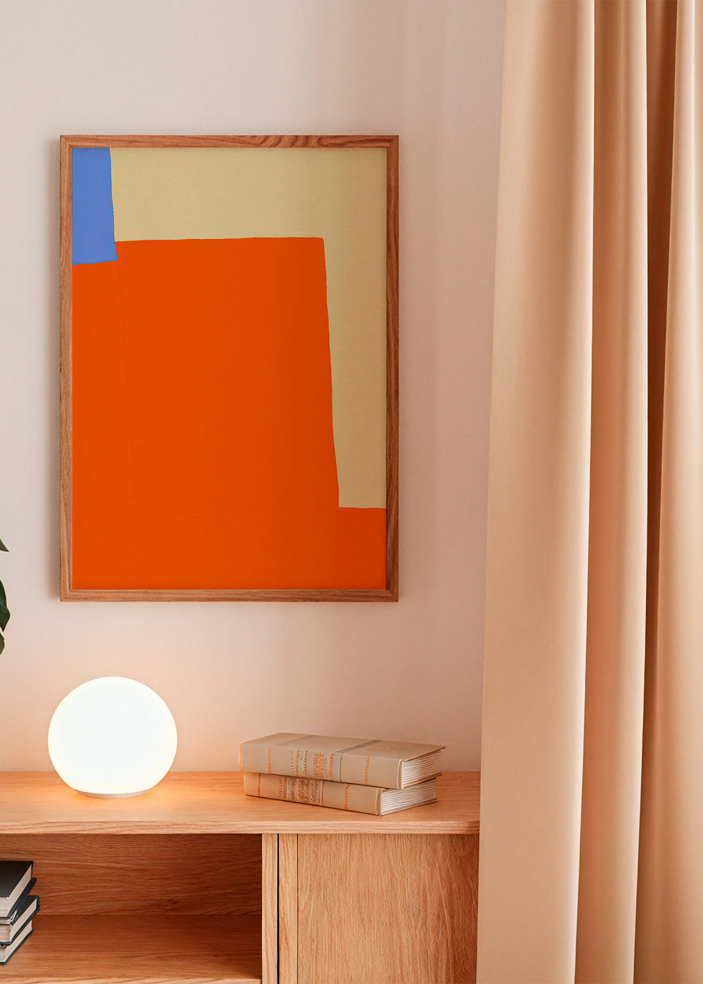 Tableau abstrait aux blocs orange