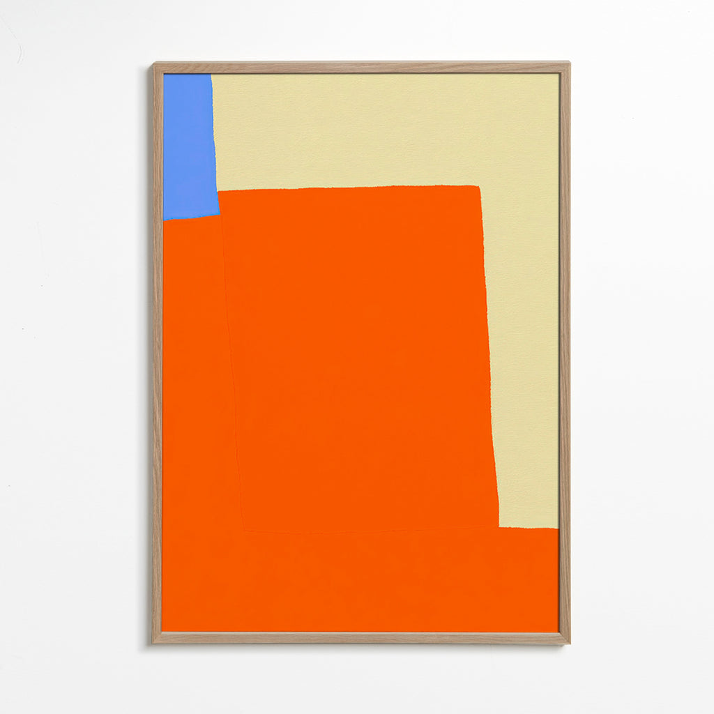 Tableau abstrait aux blocs orange