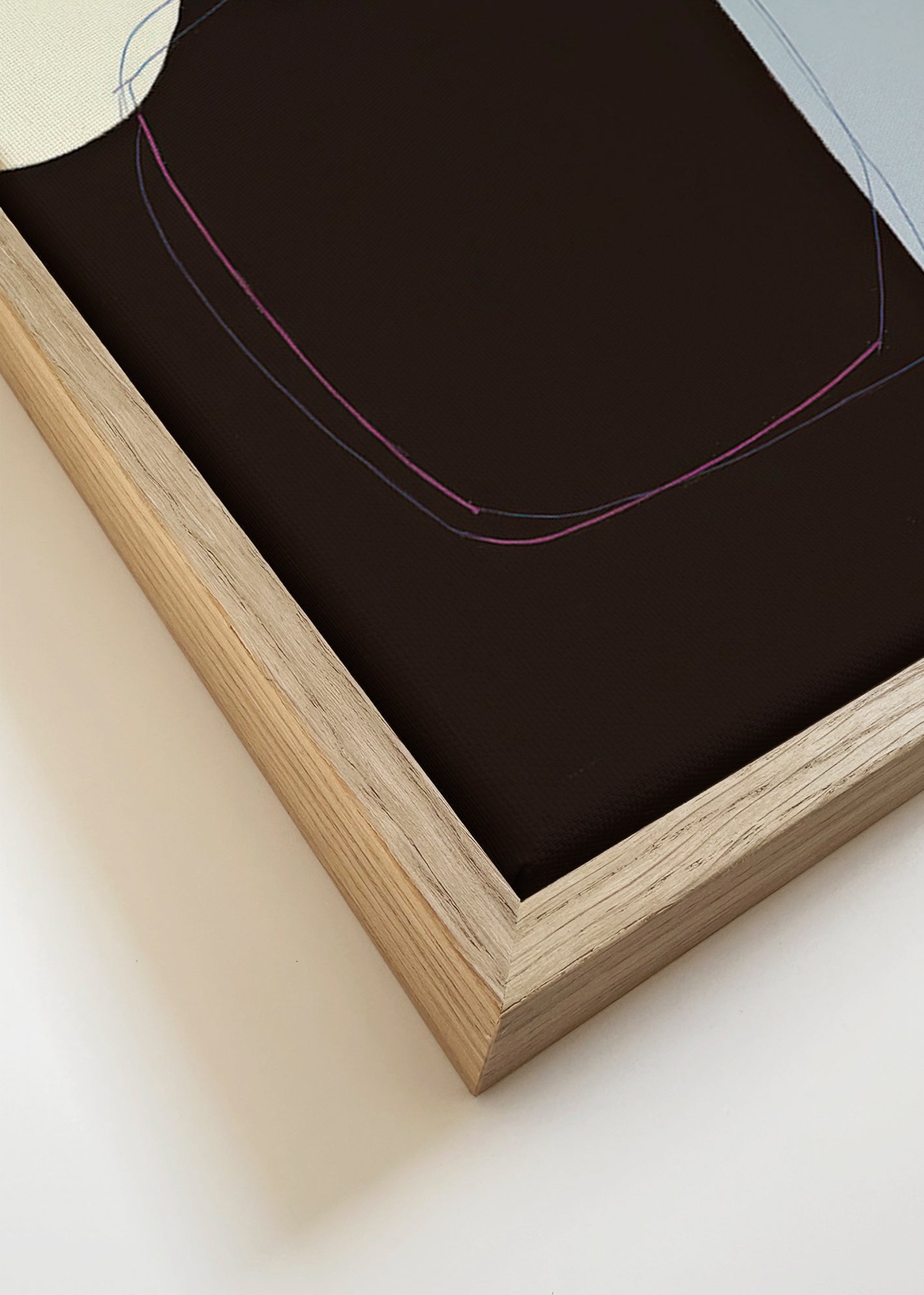 Œuvre abstraite aux formes organiques bleues