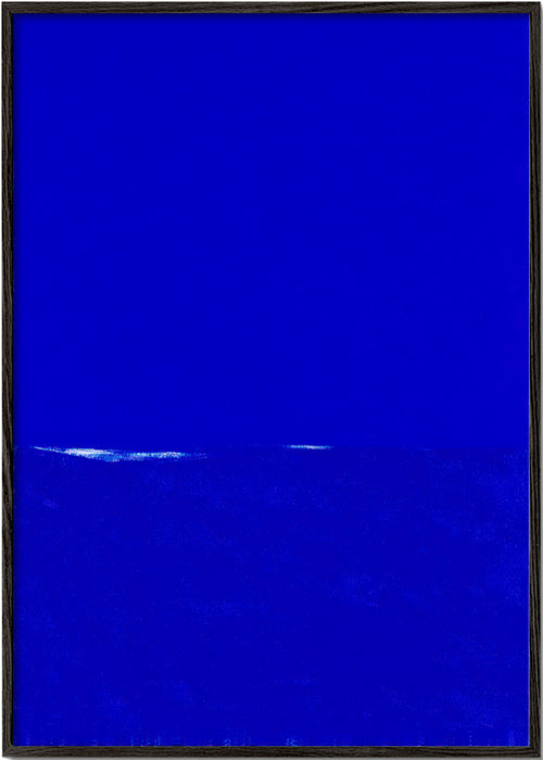 Oeuvre abstraite bleue con horizon discret