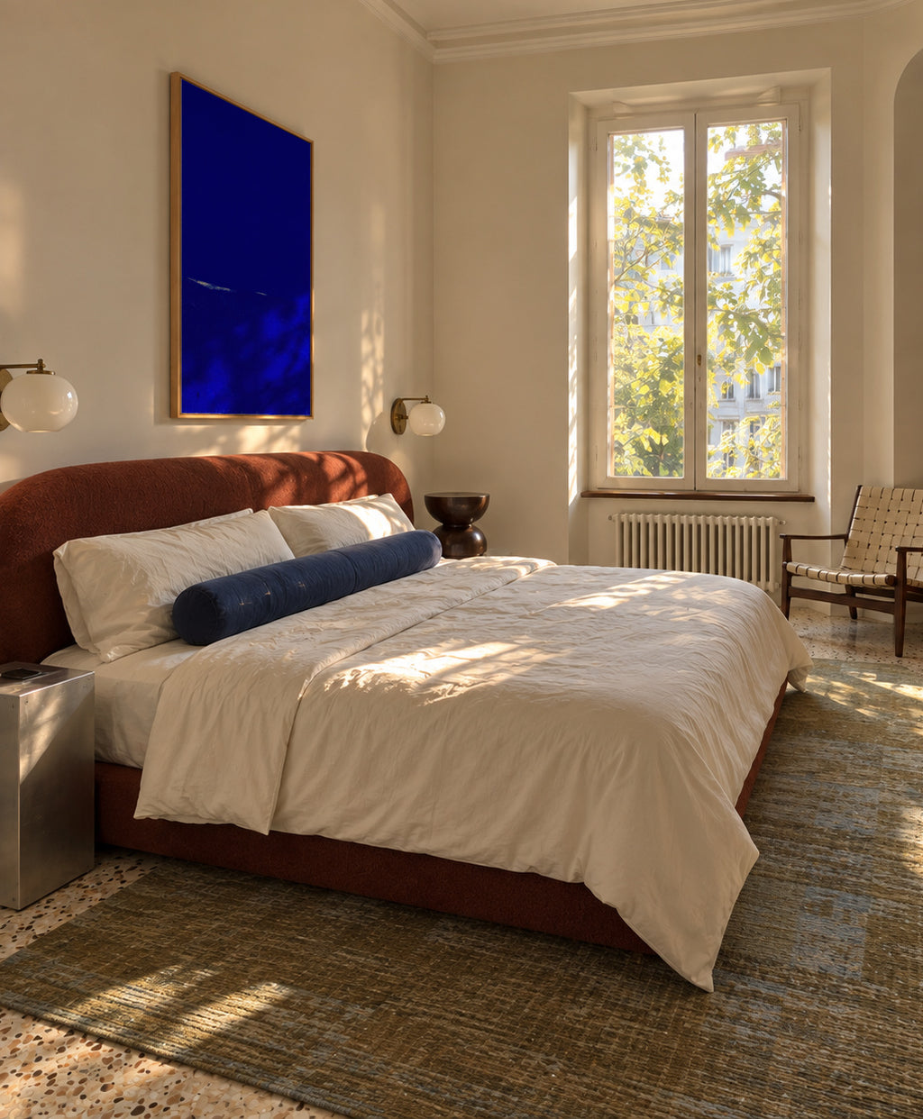 Infinite Blue - Framed canvas in an interior