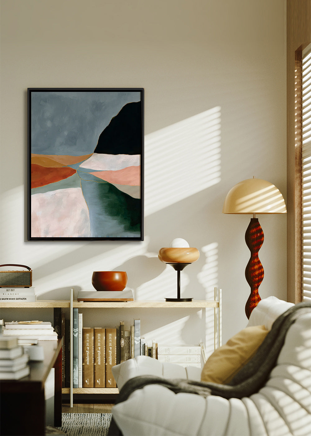Art de paysage: vallée et rivière en tonalités douces