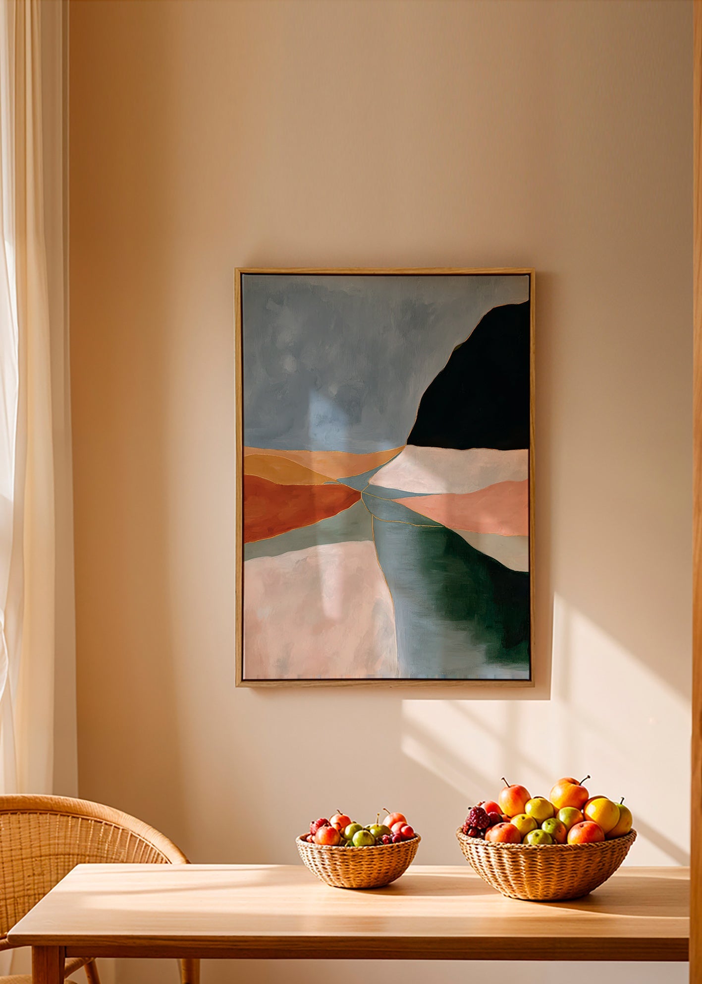 Art de paysage: vallée et rivière en tonalités douces