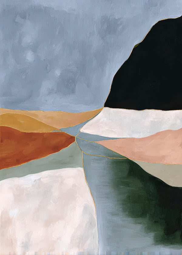 Art de paysage: vallée et rivière en tonalités douces
