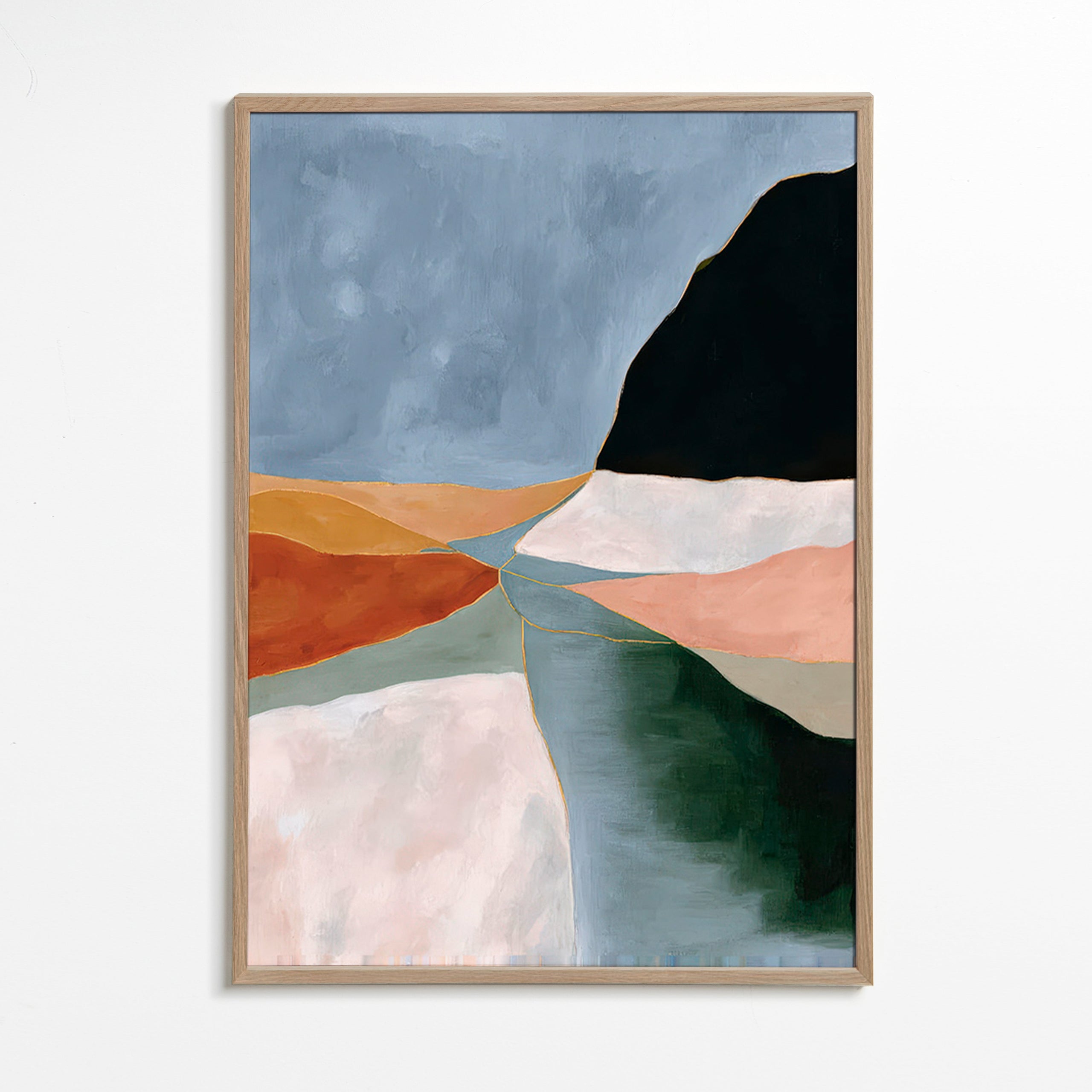 Art de paysage: vallée et rivière en tonalités douces