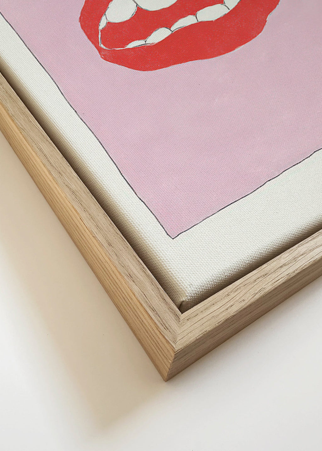 Illustration lèvres rouges sur fond rose