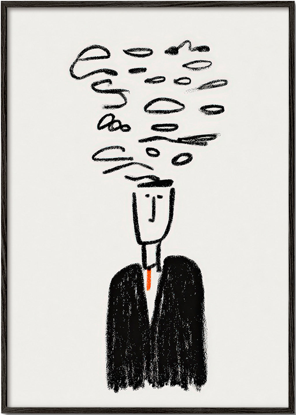Illustration minimaliste d'une silhouette et fumée