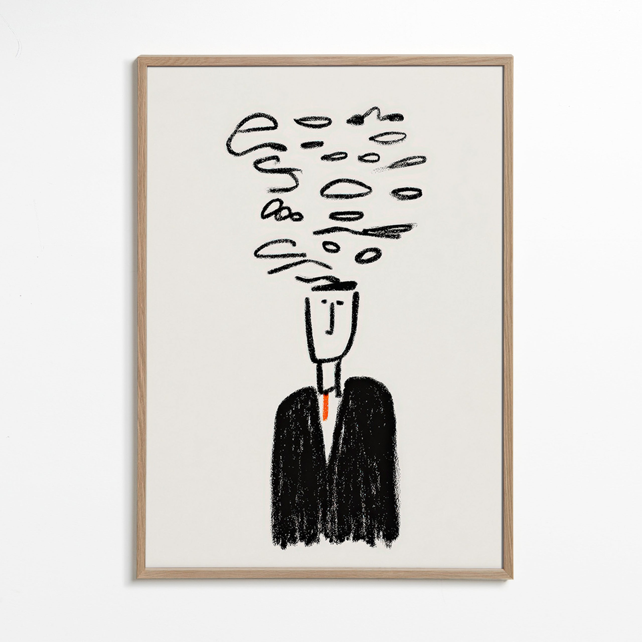 Illustration minimaliste d'une silhouette et fumée