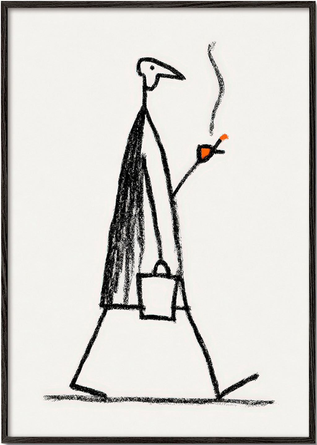 Illustration minimaliste de figure fumante