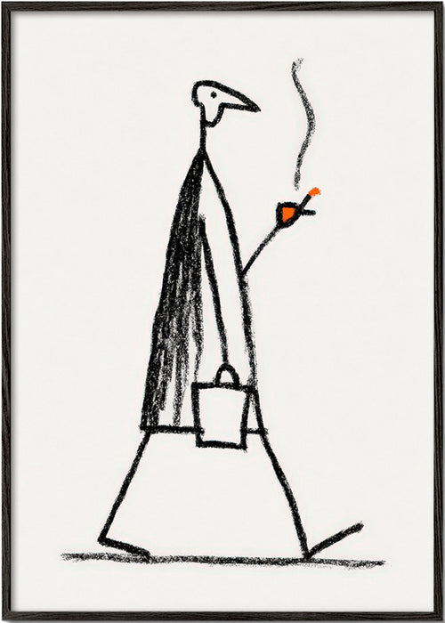 Illustration minimaliste de figure fumante