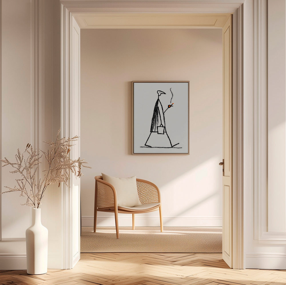 Illustration minimaliste de figure fumante