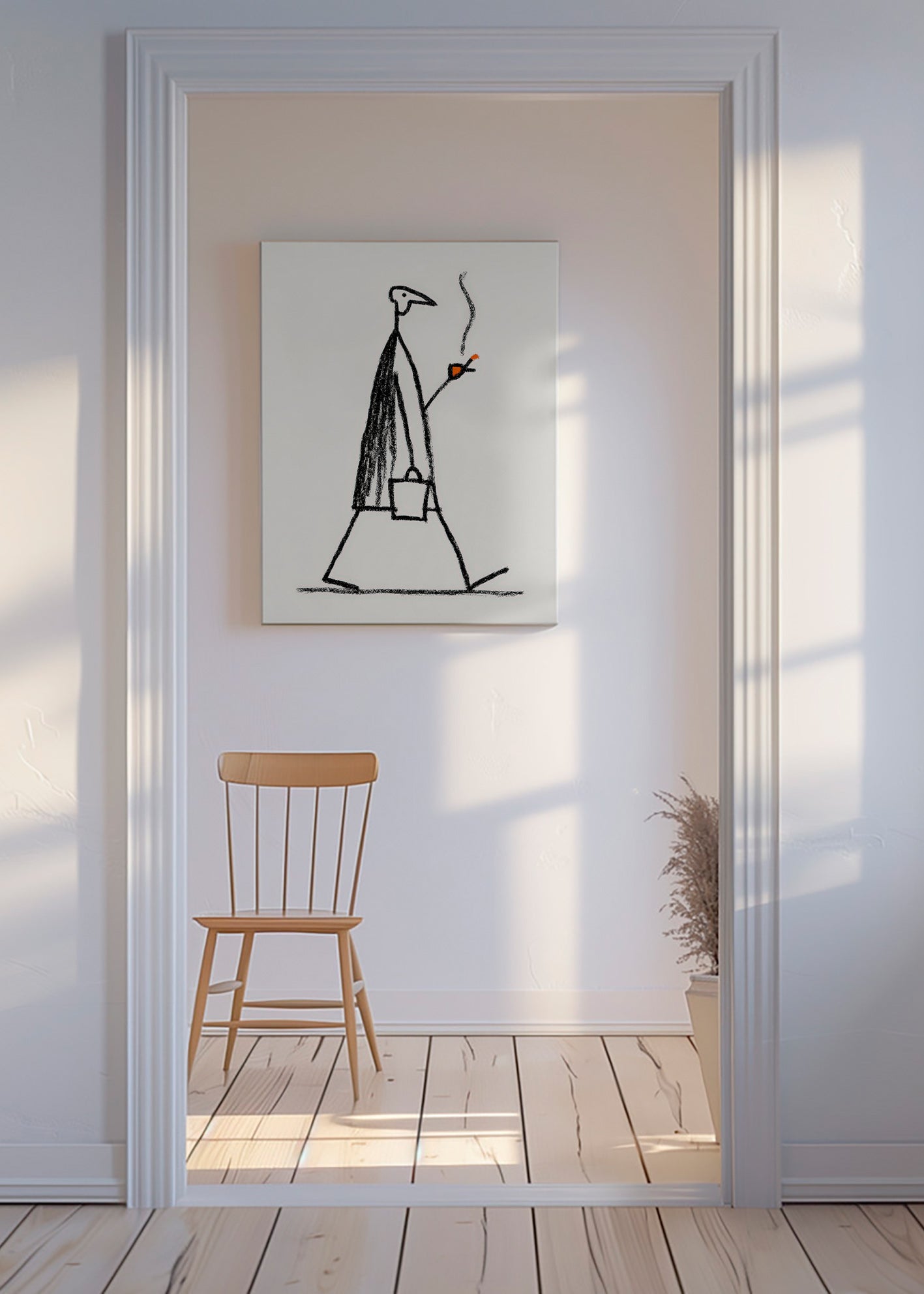 Illustration minimaliste de figure fumante