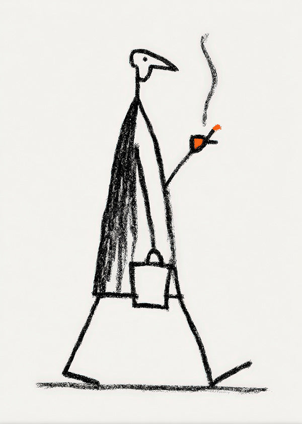 Illustration minimaliste de figure fumante