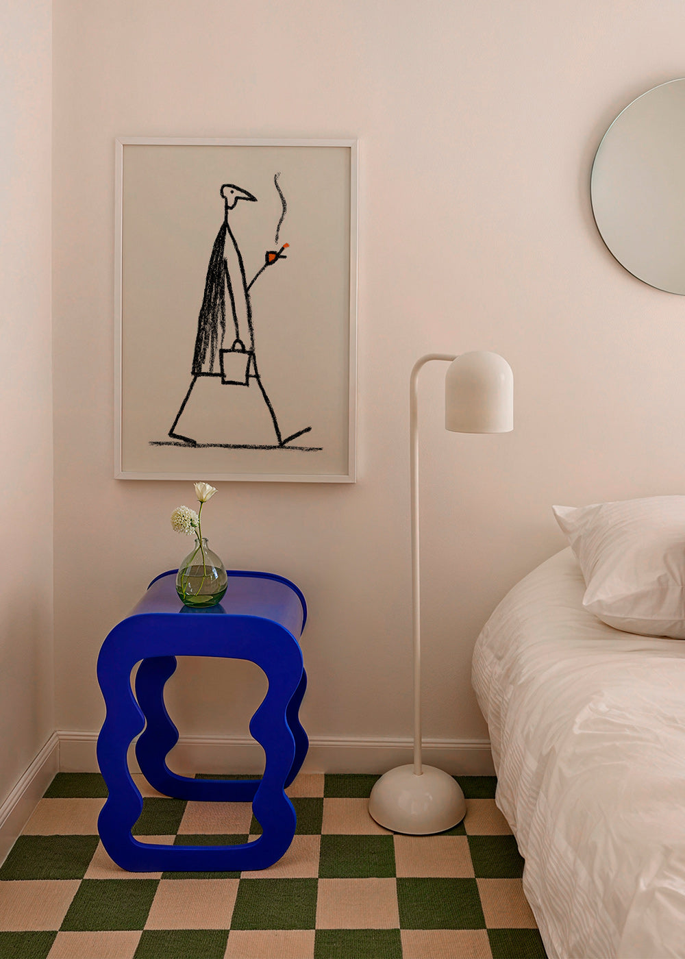 Illustration minimaliste de figure fumante