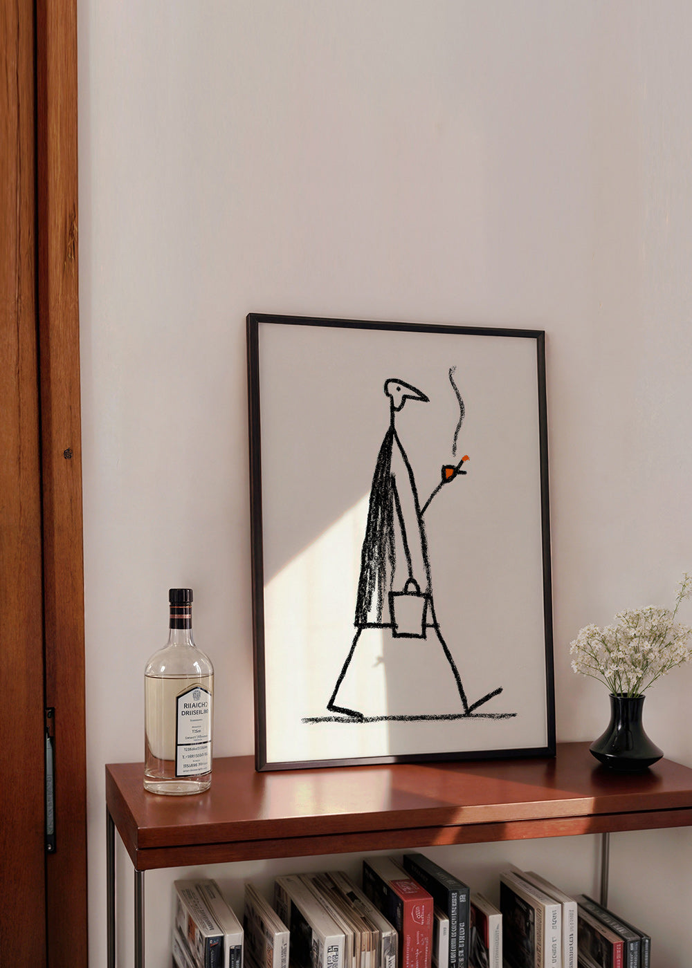 Illustration minimaliste de figure fumante
