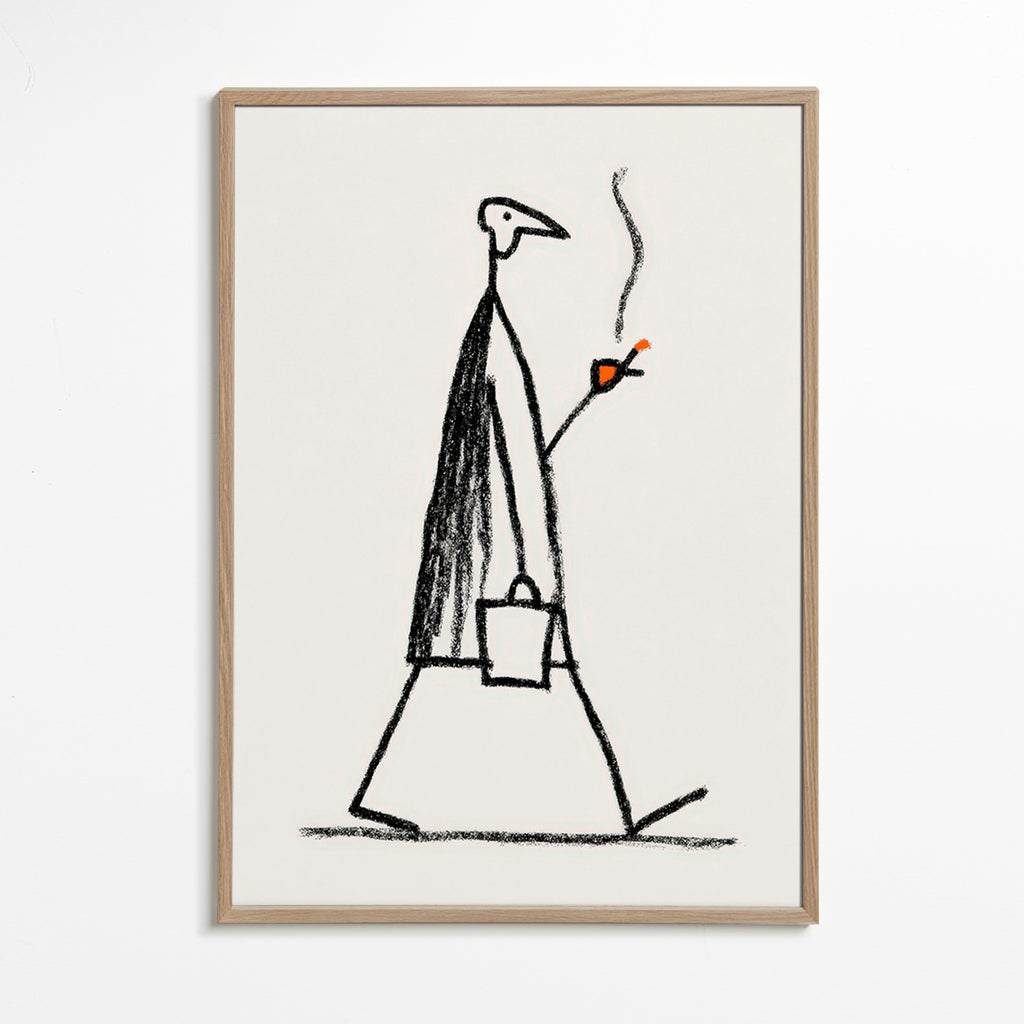 Illustration minimaliste de figure fumante