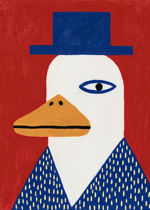 Canard en chapeau bleu