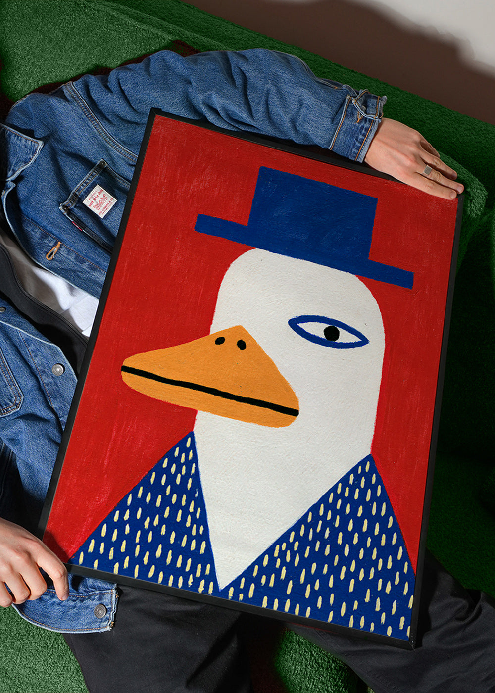 Canard en chapeau bleu