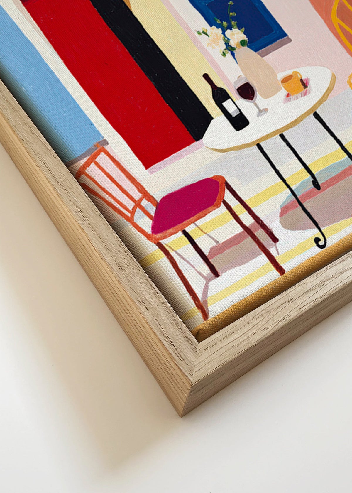 Art de cuisine: balcon italien con table et verre de vin