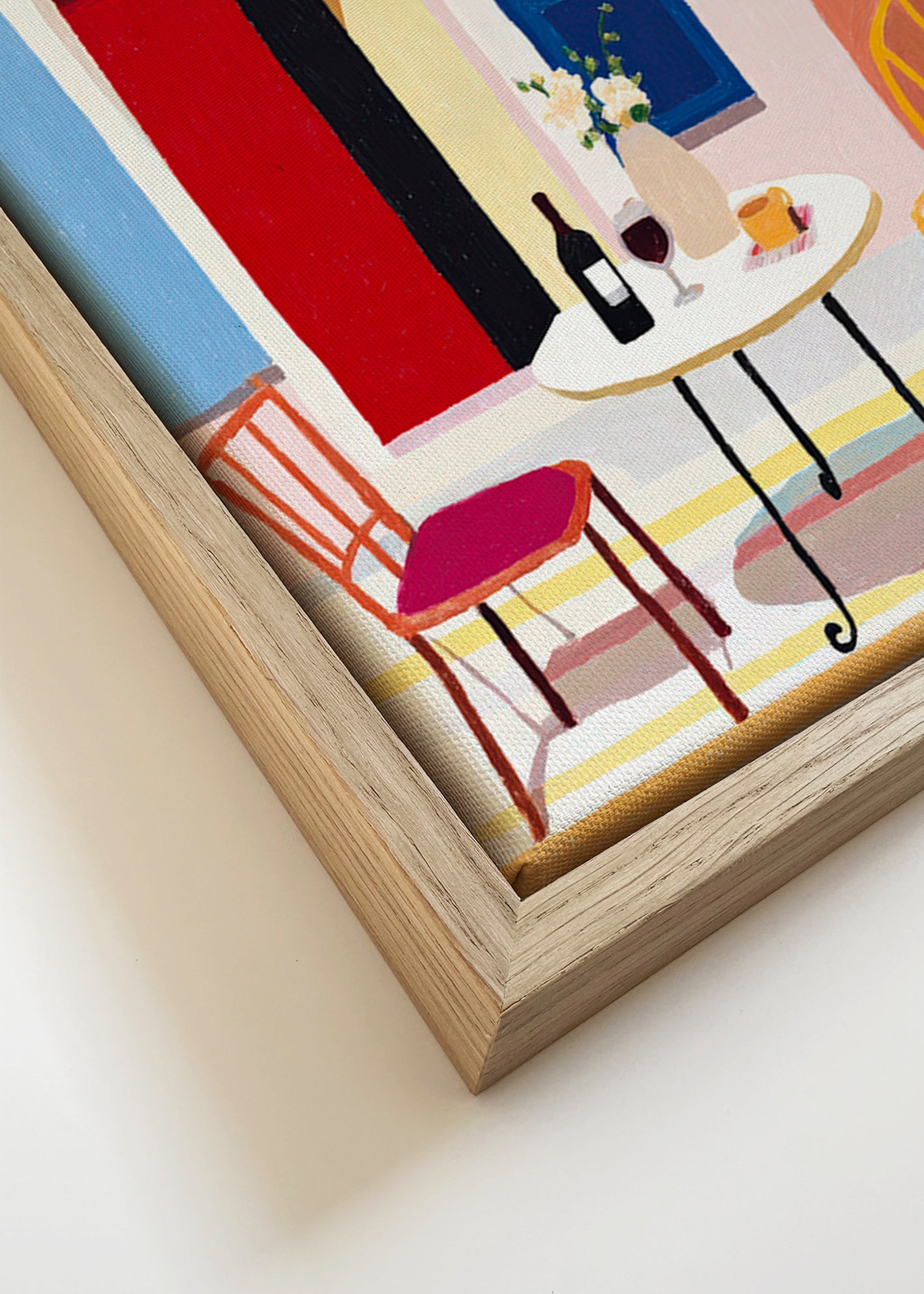 Art de cuisine: balcon italien con table et verre de vin