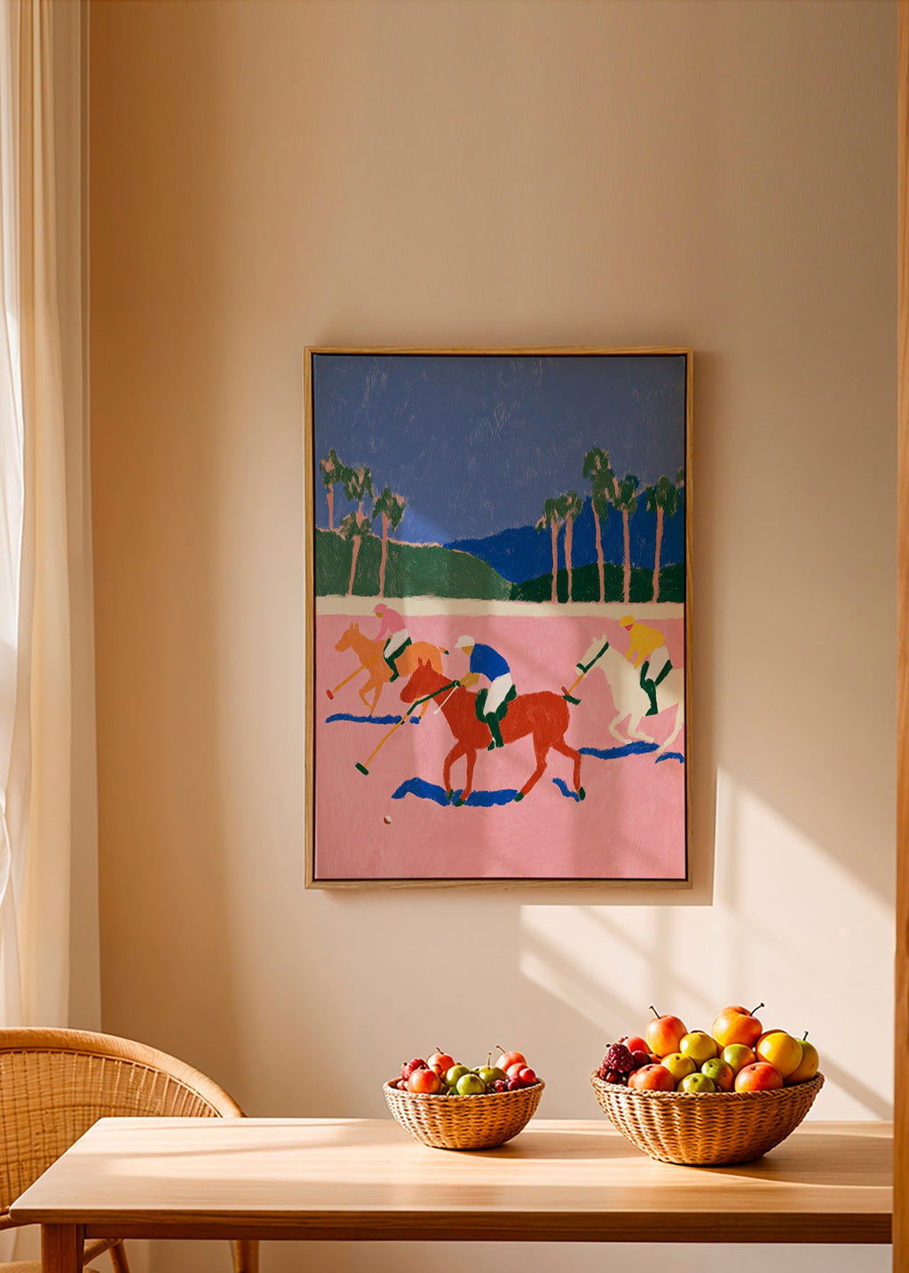Peinture de polo en rose