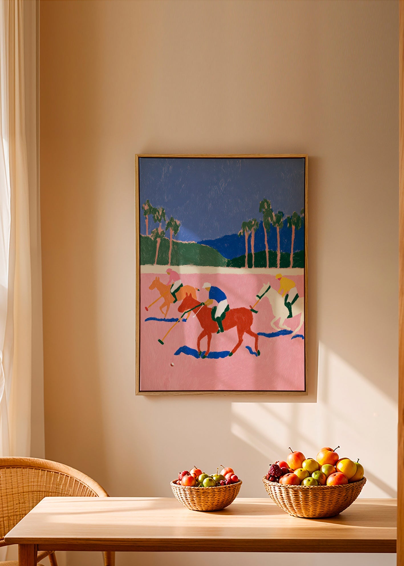 Peinture de polo en rose