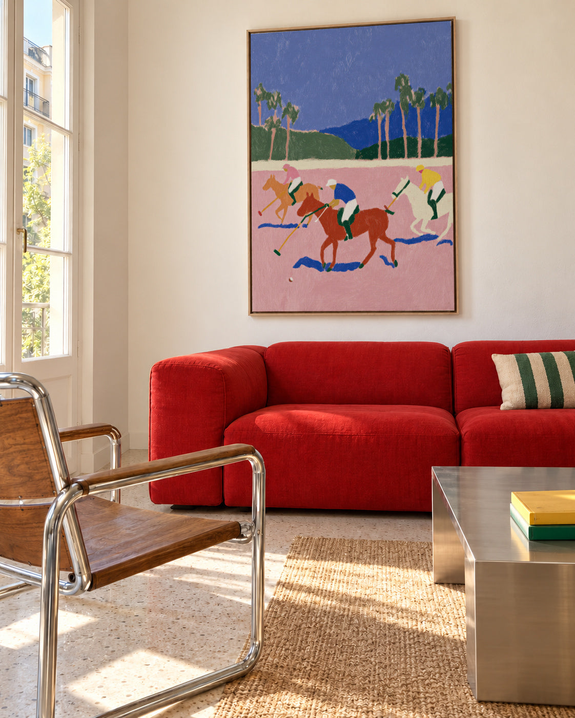 Pink Derby - Framed canvas in an interior