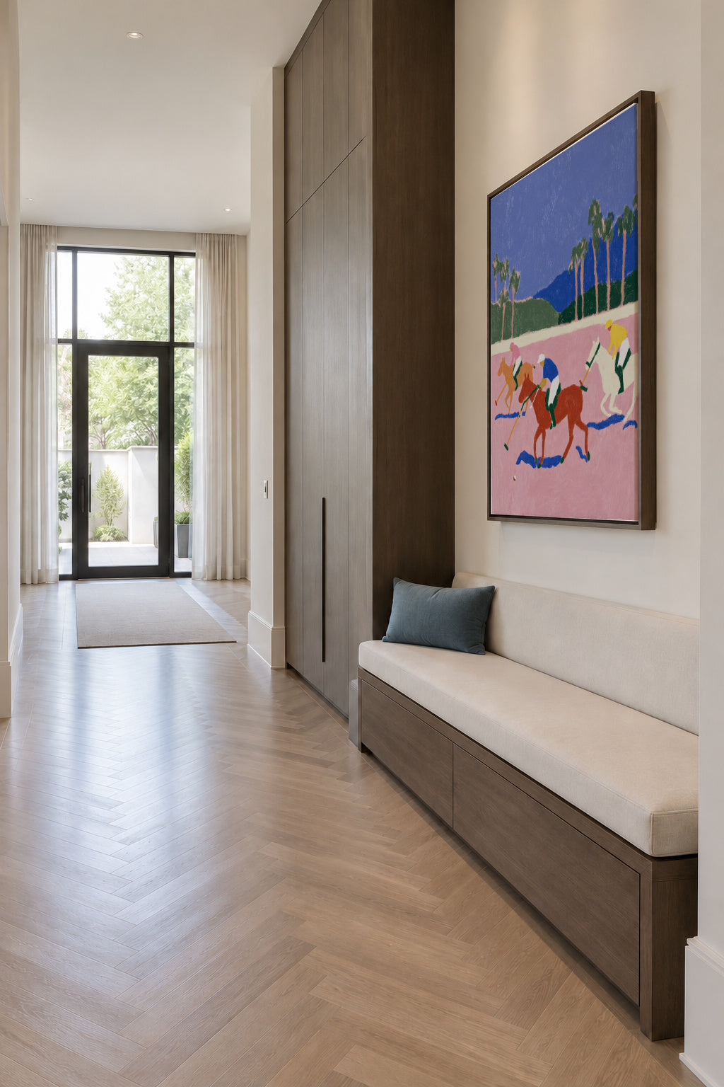 Pink Derby - Framed canvas in an interior
