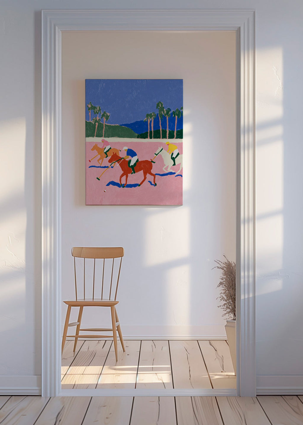 Peinture de polo en rose