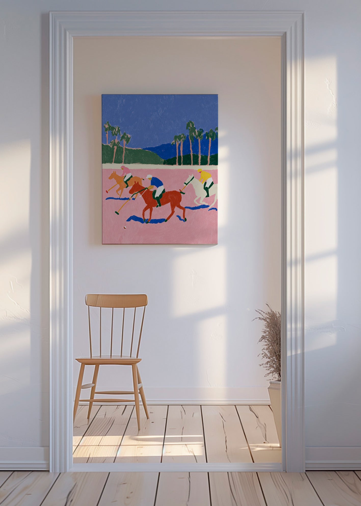 Peinture de polo en rose