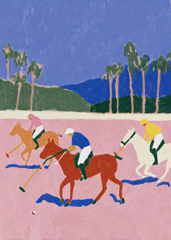 Peinture de polo en rose