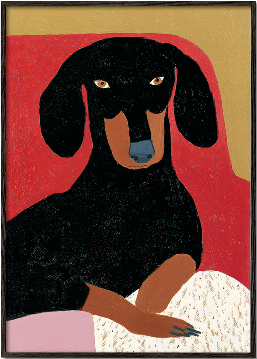 Illustration teckel en portrait