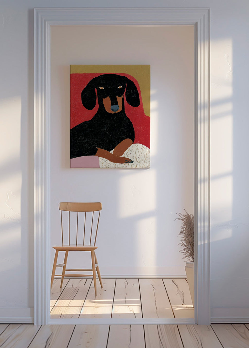 Illustration teckel en portrait