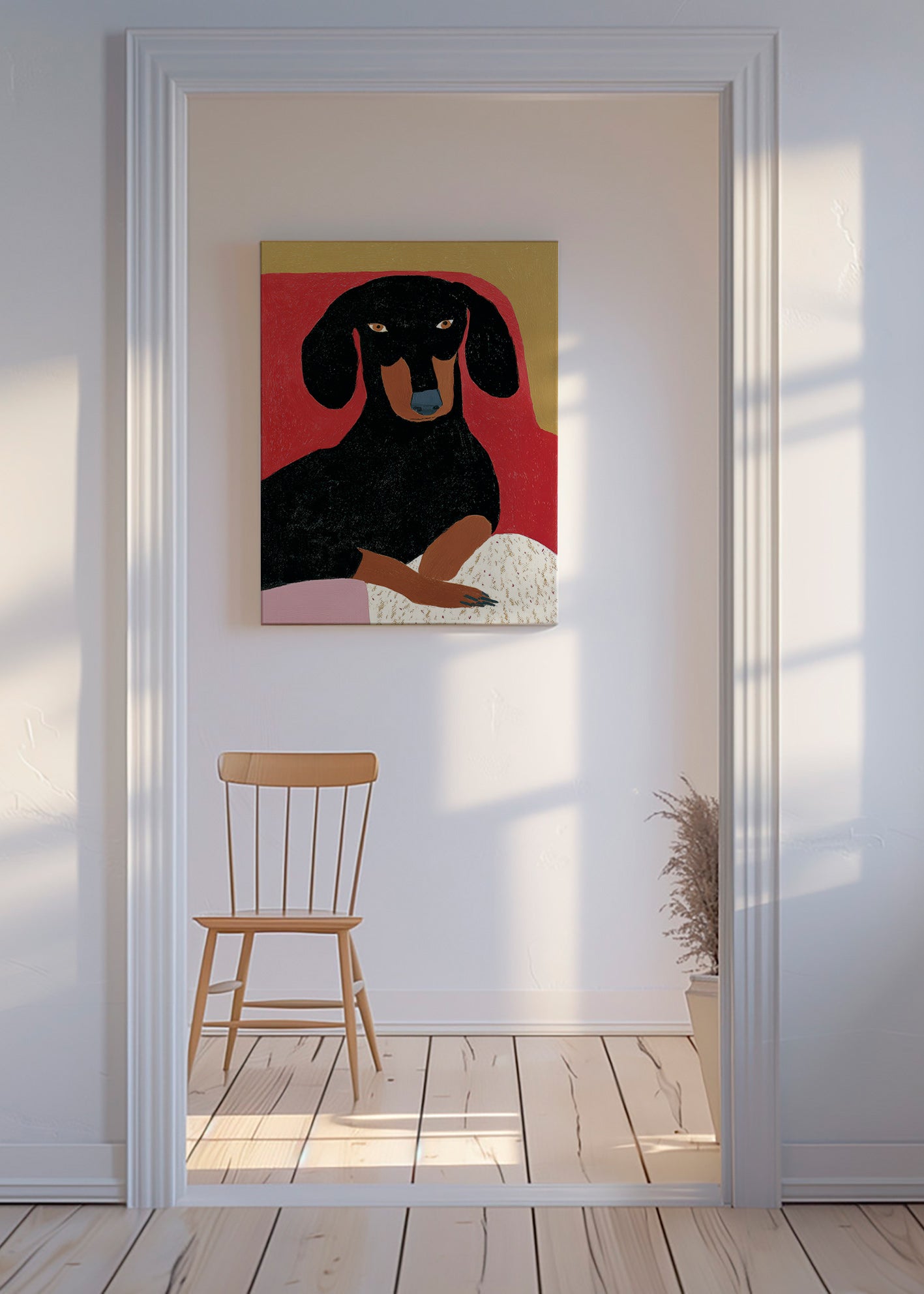 Illustration teckel en portrait