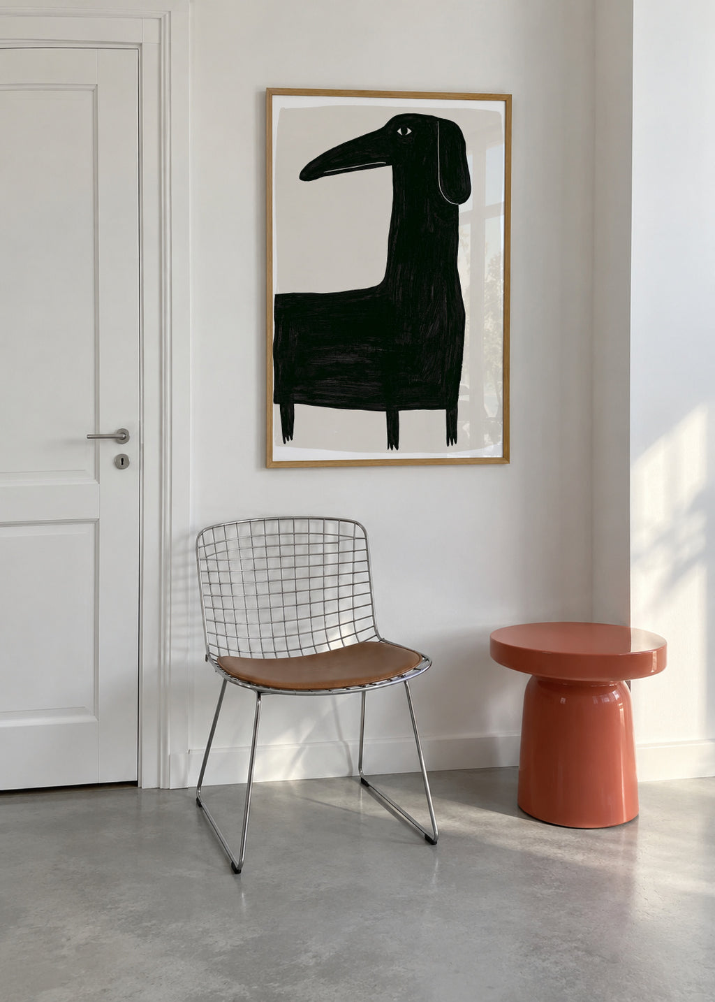Tall Dog - Framed poster in an interior