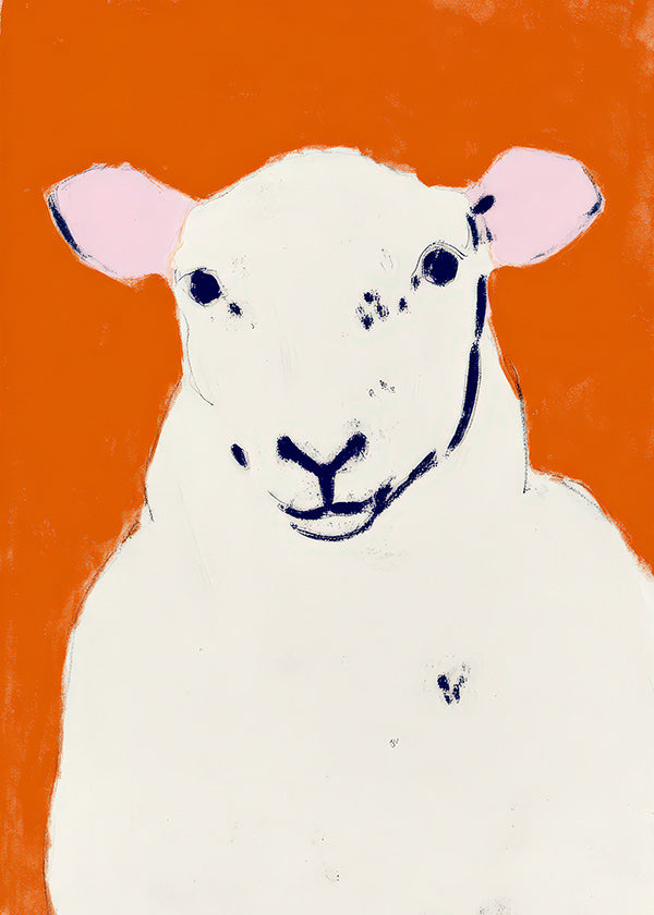 Œuvre mouton blanc minimaliste