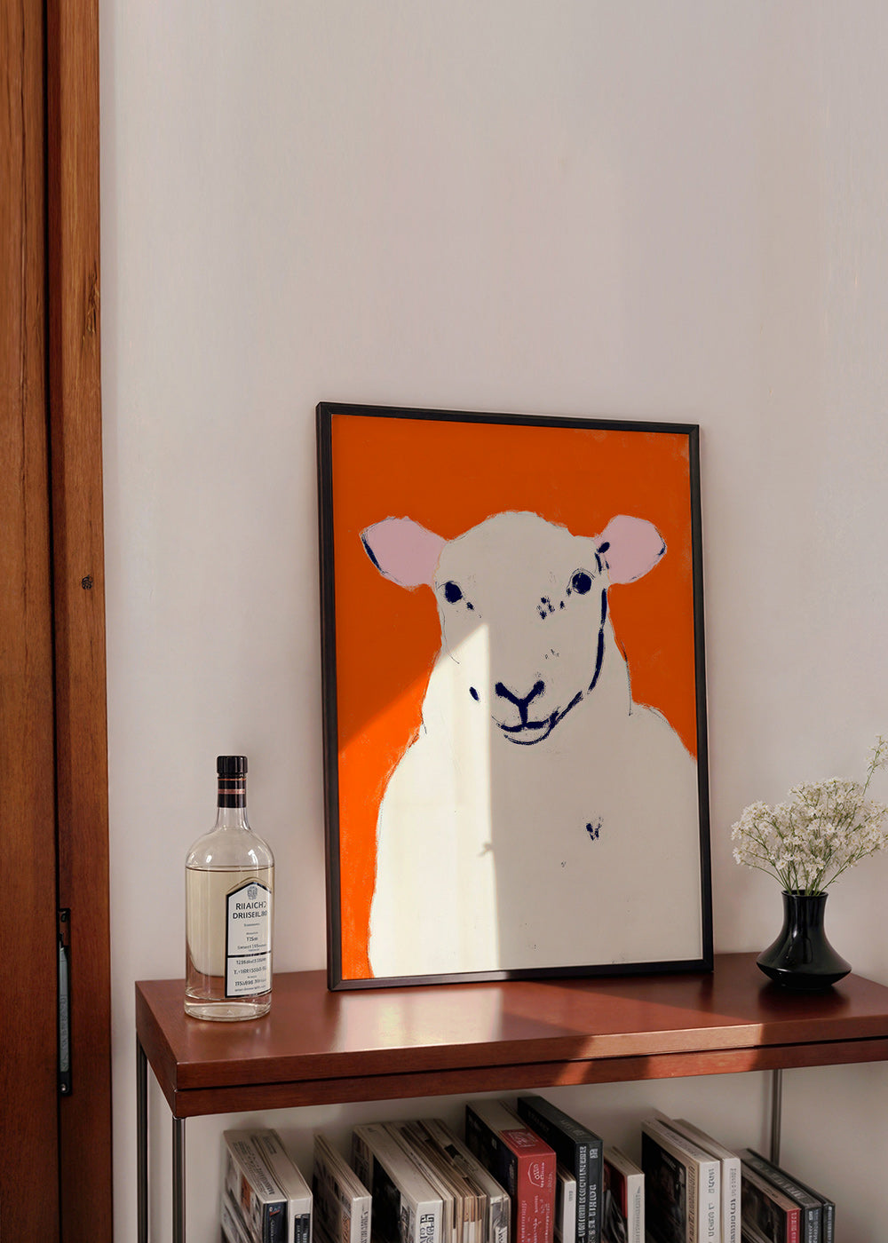 Œuvre mouton blanc minimaliste