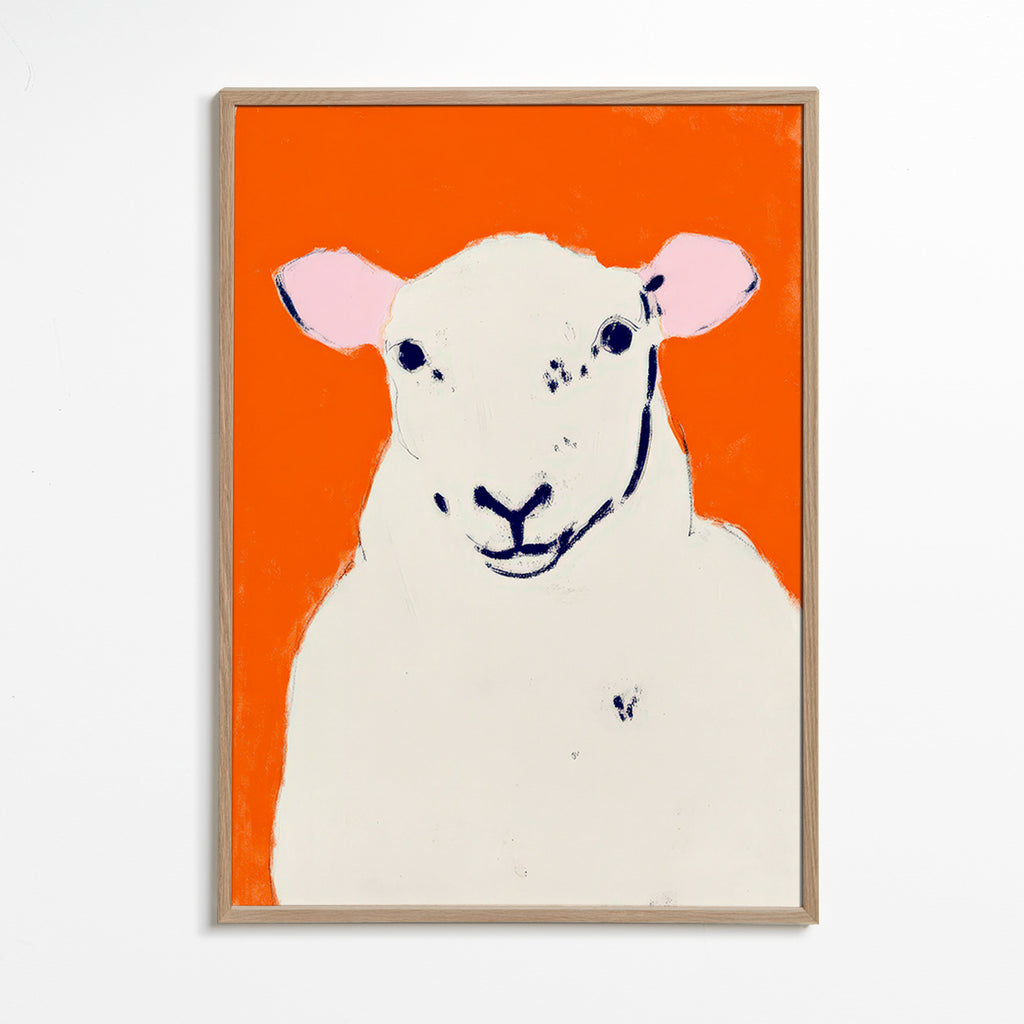 Œuvre mouton blanc minimaliste